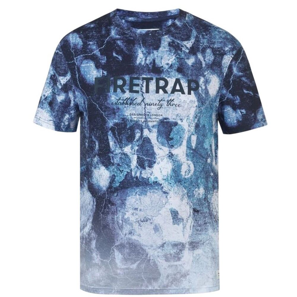 Firetrap Mens Skull T-Shirt / Navy